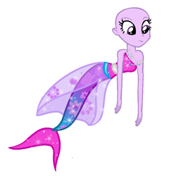 Size: 786x818 | Tagged: safe, artist:gihhbloonde, derpibooru import, mermaid, equestria girls, bald, base, clothes, female, simple background, smiling, solo, white background