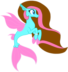 Size: 1024x1080 | Tagged: safe, artist:ceallen956, derpibooru import, oc, oc only, seapony (g4), blue eyes, dorsal fin, female, fin wings, fins, fish tail, flowing mane, flowing tail, pink tail, pink wings, simple background, smiling, solo, tail, transparent background, wings