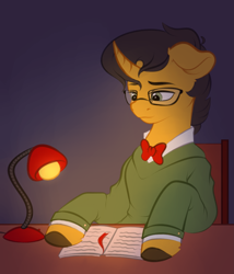 Size: 2849x3331 | Tagged: safe, artist:vetta, derpibooru import, oc, oc only, pony, unicorn, glasses, high res, lamp, solo