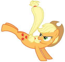 Size: 7300x7000 | Tagged: safe, artist:tardifice, derpibooru import, applejack, earth pony, pony, honest apple, absurd resolution, applejack's hat, clothes, cowboy hat, female, freckles, grin, hat, kicking, mare, simple background, smiling, solo, stetson, transparent background, vector