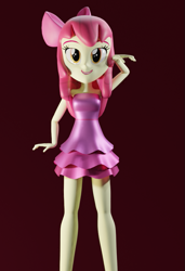 Size: 647x947 | Tagged: safe, artist:tahu25, apple bloom, equestria girls, 3d, blender, clothes, dress, solo