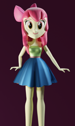 Size: 562x949 | Tagged: safe, artist:tahu25, apple bloom, equestria girls, 3d, blender, clothes, dress, solo