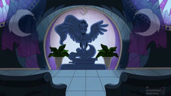 Size: 1024x576 | Tagged: safe, artist:moonscream decepticon, derpibooru import, princess luna, alicorn, pony, solo, statue, temple