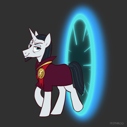 Size: 2048x2048 | Tagged: safe, artist:pfeffaroo, derpibooru import, chancellor neighsay, pony, unicorn, portal, solo