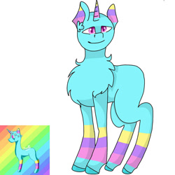 Size: 1500x1500 | Tagged: safe, artist:teonnakatztkgs, derpibooru import, oc, oc only, pony, unicorn, bald, chest fluff, duo, horn, smiling, unicorn oc