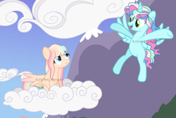 Size: 1280x859 | Tagged: safe, artist:katelynleeann42, derpibooru import, oc, oc only, oc:cloudy skylight, oc:foam clouds, alicorn, pegasus, pony, base used, cloud, female, mare