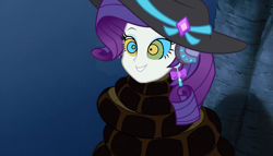 Size: 1181x677 | Tagged: safe, artist:ocean lover, derpibooru import, rarity, snake, equestria girls, equestria girls series, lost and found, coiling, coils, diamond, disney, ear piercing, earring, hat, hypno eyes, hypnosis, hypnotized, jewelry, kaa, kaa eyes, night, outdoors, piercing, smiling, squeeze, squeezing, story included, the jungle book, tree, wrapped up