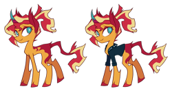 Size: 750x400 | Tagged: safe, artist:s-grunge, derpibooru import, part of a set, sunset shimmer, pony, unicorn, alternate design, female, mare, redesign, self paradox, self ponidox, simple background, solo, transparent background