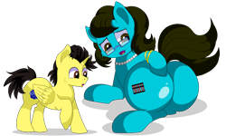 Size: 9000x5400 | Tagged: safe, artist:rainbowtashie, derpibooru import, oc, oc:journal entry, oc:tommy the human, alicorn, earth pony, pony, alicorn oc, bracelet, butt, child, colt, commissioner:bigonionbean, curious, cute, cutie mark, daaaaaaaaaaaw, dummy thicc, embarrassed, extra thicc, female, flank, foal, glasses, horn, huge butt, implied weight gain, jewelry, large butt, lying down, male, mare, necklace, pearl necklace, plot, rule 63, shocked, simple background, transparent background, weight woe, wings, worried, writer:bigonionbean