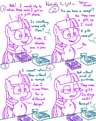 Size: 4779x6013 | Tagged: safe, artist:adorkabletwilightandfriends, derpibooru import, twilight sparkle, twilight sparkle (alicorn), alicorn, comic:adorkable twilight and friends, adorkable, adorkable twilight, box, cash register, christmas, clothes, comic, conversation, cute, dork, happy, hearth's warming, holiday, humor, magic, offscreen character, present, slice of life, socks, store, twilight is not amused, unamused, unhappy