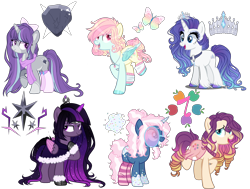 Size: 4500x3400 | Tagged: safe, artist:gihhbloonde, artist:meimisuki, derpibooru import, oc, oc only, oc:sprinkle twinkle, alicorn, earth pony, pegasus, pony, unicorn, adoptable, alicorn oc, base used, bow, choker, clothes, coat markings, cutie mark, eyelashes, female, food, glasses, grin, hair bow, hoof fluff, horn, jewelry, leg warmers, magical lesbian spawn, makeup, mare, messy mane, necklace, offspring, open mouth, parent:applejack, parent:coloratura, parent:fancypants, parent:fluttershy, parent:king sombra, parent:maud pie, parent:rainbow dash, parent:rarity, parent:starlight glimmer, parent:twilight sparkle, parents:flutterdash, parents:rarajack, parents:raripants, parents:starmaud, parents:twibra, pink socks, raised hoof, raised leg, scarf, simple background, smiling, socks, socks (coat marking), sprinkles, striped socks, tiara, transparent background, unicorn oc, wings