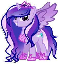 Size: 296x322 | Tagged: safe, artist:gihhbloonde, derpibooru import, oc, oc only, alicorn, pony, alicorn oc, base used, eyelashes, female, grin, hoof shoes, horn, jewelry, mare, peytral, simple background, smiling, solo, tiara, transparent background, wings