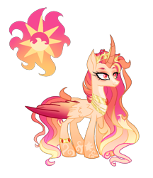 Size: 1122x1296 | Tagged: safe, artist:just-silvushka, derpibooru import, oc, oc only, alicorn, pony, alicorn oc, base used, curved horn, eyelashes, female, horn, magical lesbian spawn, mare, offspring, parent:princess celestia, parent:sunset shimmer, simple background, solo, transparent background, wings