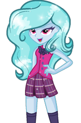 Size: 462x700 | Tagged: safe, artist:gihhbloonde, derpibooru import, oc, oc only, equestria girls, base used, clothes, eyelashes, female, hand on hip, simple background, skirt, smiling, solo, transparent background