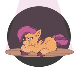 Size: 1173x1078 | Tagged: safe, artist:sugarfrogg_, derpibooru import, scootaloo, pegasus, pony, crying, lying down, sad, solo, teary eyes