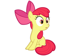 Size: 1600x1200 | Tagged: safe, artist:kuren247, derpibooru import, apple bloom, earth pony, pony, apple bloom's bow, astonished, bow, female, filly, foal, hair bow, looking back, orange eyes, red mane, red tail, simple background, sitting, solo, tail, transparent background, vector