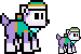 Size: 75x50 | Tagged: safe, artist:mega-poneo, derpibooru import, dog, clothes, everest (paw patrol), hat, husky, jacket, megapony, paw patrol, picture for breezies, picture for breezies' breezies, pixel art, simple background, solo, sprite, style emulation, transparent background