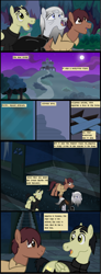 Size: 1280x3494 | Tagged: safe, artist:mr100dragon100, derpibooru import, oc, oc:thomas the wolfpony, comic:a king's journey home, abandoned, comic, dark forest au's dracula, dark forest au's phantom of the opera (erik), hill, house, mare in the moon, moon, night