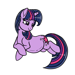 Size: 2048x2048 | Tagged: safe, artist:melspyrose, edit, editor:unofficial edits thread, twilight sparkle, unicorn twilight, pony, unicorn, female, linea nigra, looking at self, mare, outline, preglight sparkle, pregnant, prone, simple background, smiling, solo, transparent background, white outline