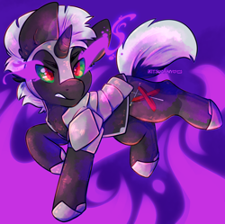 Size: 2710x2696 | Tagged: safe, artist:iroxykun, derpibooru import, oc, oc only, oc:viceroy, pony, unicorn, armor, high res, solo, sombra eyes