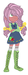 Size: 180x480 | Tagged: safe, artist:aunickakim, derpibooru import, oc, oc only, oc:fluttering rose, equestria girls, boots, child, clothes, crossed arms, dress, freckles, hair over one eye, offspring, parent:big macintosh, parent:fluttershy, parents:fluttermac, pigtails, shoes, simple background, solo, thigh boots, transparent background, twintails