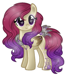 Size: 641x727 | Tagged: safe, artist:gihhbloonde, derpibooru import, oc, oc only, pegasus, pony, base used, ethereal mane, eyelashes, female, heart eyes, looking back, mare, parent:fluttershy, pegasus oc, simple background, smiling, solo, starry mane, tattoo, transparent background, wingding eyes, wings