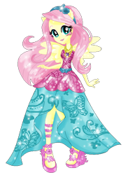 Size: 436x620 | Tagged: safe, artist:gihhbloonde, derpibooru import, fluttershy, equestria girls, base used, clothes, dress, eyelashes, female, high heels, ponied up, shoes, simple background, smiling, transparent background, wings