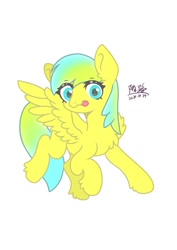 Size: 679x960 | Tagged: safe, artist:陌路, derpibooru import, oc, oc only, oc:nature guard, pegasus, pony, chest fluff, looking at you, solo, spread wings, wings