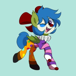 Size: 1800x1800 | Tagged: safe, artist:handgunboi, derpibooru import, oc, bat pony, pony, bat pony oc, clown, clown makeup, clown nose, commission