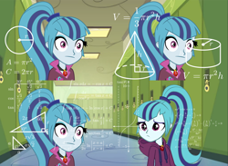 Size: 1024x750 | Tagged: safe, derpibooru import, sonata dusk, human, equestria girls, rainbow rocks, amulet, blank stare, clothes, female, jewelry, long hair, math, math lady meme, meme, ponytail, solo, sweater, thinking, thonk, thousand yard stare