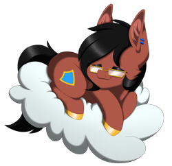 Size: 2138x2070 | Tagged: safe, artist:melodytheartpony, derpibooru import, oc, oc only, oc:benjamin terrance tover, cloud, cute, glasses, on a cloud, simple background, sleeping, sleeping on a cloud, solo, transparent background