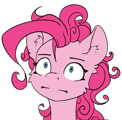 Size: 1117x1100 | Tagged: safe, artist:alcor, derpibooru import, pinkie pie, earth pony, eyes widened, heavy breathing, shocked, shocked expression, shocked eyes, simple background, sketch, solo, transparent background, wide eyes