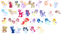 Size: 3591x2067 | Tagged: safe, artist:tragedy-kaz, derpibooru import, oc, oc only, earth pony, pegasus, pony, unicorn, base used, earth pony oc, female, group, horn, male, mare, pegasus oc, raised hoof, raised leg, simple background, smiling, stallion, unicorn oc, white background, wings