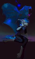 Size: 3000x5000 | Tagged: safe, artist:yanisfucker, derpibooru import, oc, oc only, anthro, bat pony, unguligrade anthro, fangs, ok hand sign, solo, spread wings, wings