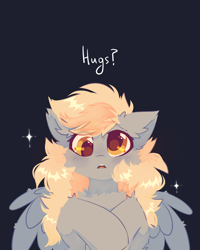 Size: 4000x5000 | Tagged: safe, artist:mirtash, derpibooru import, derpy hooves, pegasus, pony, ear fluff, ears, female, fluffy, hug request, looking at you, mare, open mouth, solo