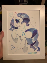 Size: 960x1280 | Tagged: safe, artist:share dast, derpibooru import, rarity, pony, unicorn, cute, female, mare, marker drawing, raribetes, solo, traditional art