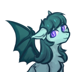 Size: 3259x3020 | Tagged: safe, artist:mynillion, derpibooru import, oc, oc only, oc:aster bloom, bat pony, pony, bat pony oc, chest fluff, ear fluff, ears, female, glowing, glowing eyes, high res, mare, simple background, solo, spread wings, transparent background, wings