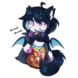 Size: 1997x1997 | Tagged: safe, artist:star-theft, derpibooru import, oc, oc only, bat pony, pony, bat pony oc, pillow, simple background, solo, transparent background