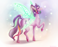 Size: 2236x1788 | Tagged: safe, artist:mirtalimeburst, derpibooru import, aria blaze, pony, artificial wings, augmented, colored hooves, equestria girls ponified, female, magic, magic wings, mare, ponified, raised hoof, raised leg, solo, wings