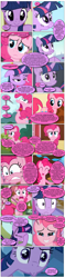 Size: 868x3648 | Tagged: safe, artist:dziadek1990, derpibooru import, edit, edited screencap, screencap, pinkie pie, twilight sparkle, comic, conversation, dialogue, eww, implied roseluck, polish, screencap comic, talking, text