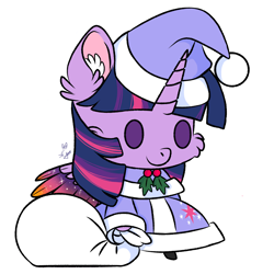 Size: 1804x1804 | Tagged: artist needed, source needed, safe, derpibooru import, twilight sparkle, twilight sparkle (alicorn), alicorn, christmas, clothes, costume, holiday, padoru, santa costume, simple background, solo, white background