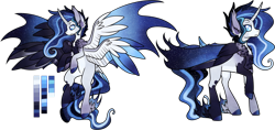 Size: 1280x606 | Tagged: safe, artist:velnyx, derpibooru import, oc, oc:nebular frostbite, alicorn, pony, seraph, seraphicorn, male, multiple wings, simple background, solo, stallion, transparent background