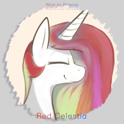 Size: 3000x3000 | Tagged: safe, artist:phlerius, derpibooru import, princess celestia, alicorn, pony, bust, digital art, portrait, solo