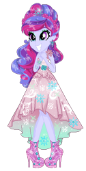 Size: 296x586 | Tagged: safe, artist:gihhbloonde, derpibooru import, oc, oc only, equestria girls, base used, clothes, dress, eyelashes, female, grin, high heels, shoes, simple background, smiling, solo, transparent background