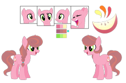 Size: 1020x678 | Tagged: safe, artist:teaneey, derpibooru import, oc, oc only, earth pony, pony, bald, base used, earth pony oc, female, mare, reference sheet, simple background, smiling, transparent background