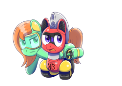 Size: 1280x906 | Tagged: safe, artist:trackheadtherobopony, derpibooru import, oc, oc:goldheart, oc:trackhead, original species, pony, robot, robot pony, 2022 community collab, derpibooru community collaboration, goggles, simple background, swimming goggles, transparent background, wheelpone