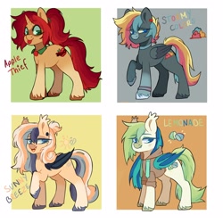 Size: 2100x2100 | Tagged: safe, artist:cheekipone, derpibooru import, oc, oc only, bat pony, pegasus, pony, unicorn, adoptable