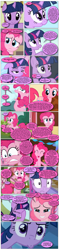 Size: 868x3654 | Tagged: safe, artist:dziadek1990, derpibooru import, edit, edited screencap, screencap, pinkie pie, twilight sparkle, a canterlot wedding, the cutie mark chronicles, too many pinkie pies, bipedal, comic, conversation, dialogue, eww, implied roseluck, screencap comic, slice of life, talking, text, translation