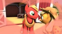 Size: 851x478 | Tagged: safe, artist:kwark85, derpibooru import, applejack, big macintosh, 3d, source filmmaker