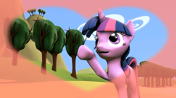 Size: 852x477 | Tagged: safe, artist:kwark85, derpibooru import, twilight sparkle, pony, unicorn, 3d, female, mare, solo, source filmmaker, tree